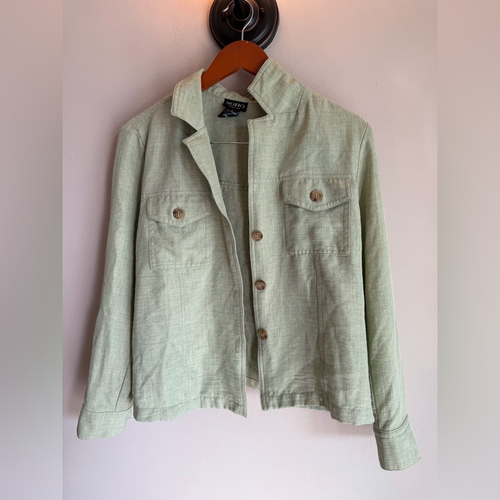 Soho Light Green Button-Front Jacket - image 1